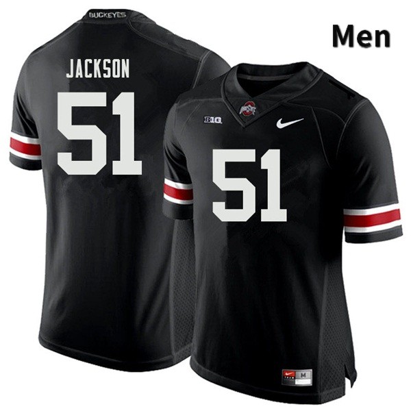 Men's Ohio State Buckeyes #51 Antwuan Jackson Black Authentic College Stitched Football Jersey 23GR045IA